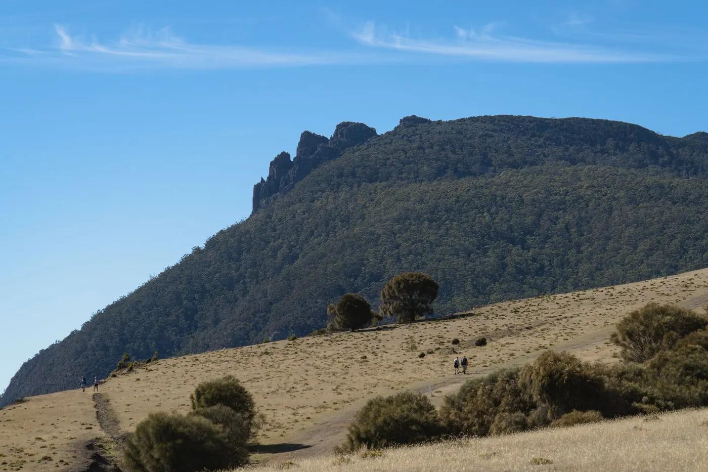 A breathtaking landscape of Bishop and Clerk on Maria Island, Tasmania.