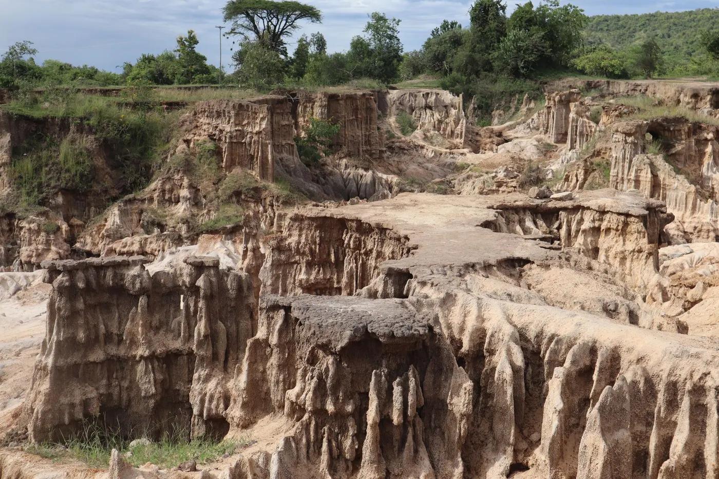 Stunning view of eroded rock formations in Murang'a County, Kenya.